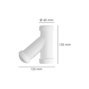 Trappola a Y, uscita da 1 1/2" 0,5" / 40 mm per tubi lisci - Product Image 2
