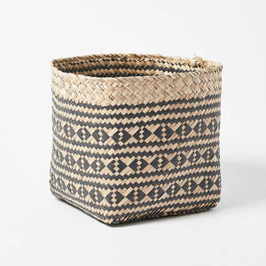 Conteneur de stockage en jonc de mer panier de paille écologique paniers d'herbe de mer conteneurs tissés pour la maison - Product Image 4