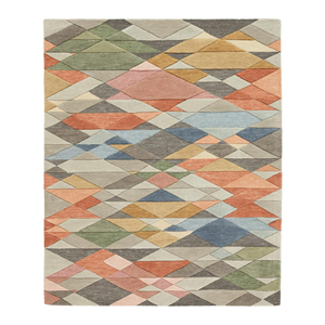 Alfombra de diseño nórdico de lujo hecha a mano multicolor, pedido personalizado, opciones a granel disponibles para uso en sala de estar o mezquita - Product Image 1