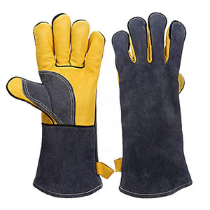 Gants de soudage professionnels en cuir, résistants aux éclaboussures de métal fondu, type A, compatibles TIG/MIG, doublure polaire - Bon prix - Product Image 1