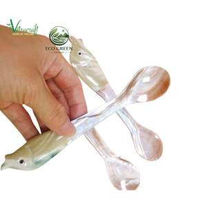 Cuchara de Nácar Grabada Personalizada, Cuchara de Concha para Caviar, Utensilio de Concha de Lujo para Ostras, Café, Té, Regalo, Venta al por Mayor - Product Image 6