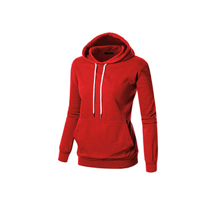 Sudadera con Capucha Roja Unisex, Corte Regular, Color Sólido, Tejido de Algodón, Informal, para Otoño - Product Image 3