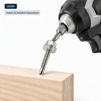 Vis autoperceuse en acier inoxydable 304 à tête hexagonale avec rondelle EPDM, filetage métrique complet pour la décoration intérieure et extérieure