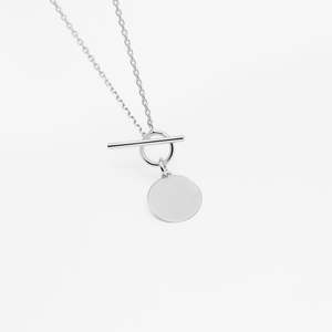 Haute qualité en acier inoxydable rond cercle ligne géométrique pendentif colliers pour femmes bijoux en argent Sterling - Product Image 3