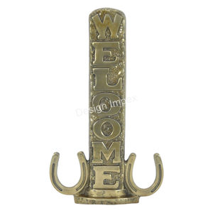 Plaque murale en aluminium massif avec revêtement en laiton doré sculpté à la main Design de bienvenue Plauque murale en métal Accessoires européens - Product Image 1