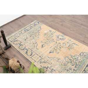 Tapis turc vintage 3,3 x 6,3 pieds, tapis d'appoint, tapis persan bleu - Product Image 5