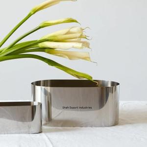 Florero de metal con acabado plateado en forma de barco para el hogar y la boda Decoración de mesa Jarrones florales hechos a mano - Product Image 1