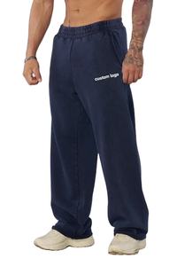 PRO ENTERPRISES Hommes Léger High Street Style Surdimensionné Boxy Fit Jambe Droite Pantalon De Survêtement Taille Élastique Lavage Léger Worsted - Product Image 2