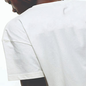 T-Shirt d'été surdimensionné de haute qualité pour hommes 100% coton Jersey respirant blanc couleur unie avec sérigraphie Design vierge - Product Image 4