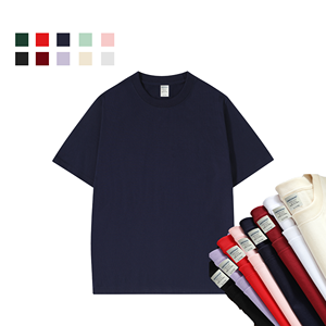 T-shirt 100% coton personnalisé de luxe 240gsm poids lourd avec impression DTG élevée motif solide Style décontracté conception vierge expédition DDP - Product Image 2