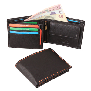 Portefeuille en cuir véritable unisexe Elite à fermeture ouverte avec emplacements pour cartes, couture élégante, fonction portable, design chic, fabrication indienne - Product Image 1