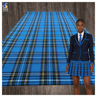 Tissu en polyester et coton TR de haute qualité YX1410 145CM 170gsm, bleu Ghana, uniforme scolaire, tissu rayé teint en fil
