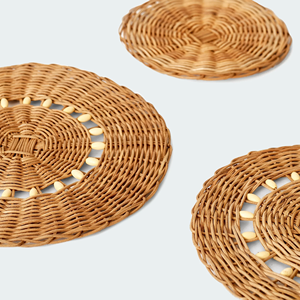 BEST SELLER! TienPhong Orange Brown Rattan <b>Wall</b> <b>Basket</b> Set of 5 for Kitchen Living Room Home Christmas Decorations - Product Image 2