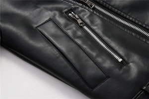 Abrigo de motorista clásico para mujer, nueva chaqueta holgada de piel sintética, chaqueta básica transpirable de lona para primavera y otoño de talla grande OEM - Product Image 4