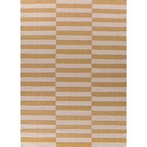Alhambra Gold Flat Weave Wool <b>Rugs</b> Handmade Striped Rectangle Jute <b>Rugs</b> for Home for Bedroom Living Room Hallway-Dwrm-176 - Product Image 1