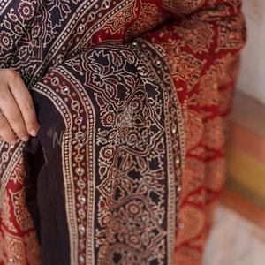 Nueva llegada bufanda Ajrak bordada a mano mejor diseño colección de verano bordado Artificial Ajrak Dupatta - Product Image 4