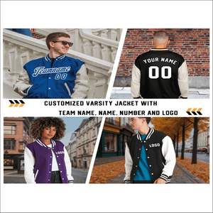 Chaquetas Varsity de Invierno para Hombre, Talla Grande, Estilo Vintage Urbano, 300g Poliéster/Algodón, Venta al Por Mayor, Personalizadas, Frente 2026 - Product Image 6