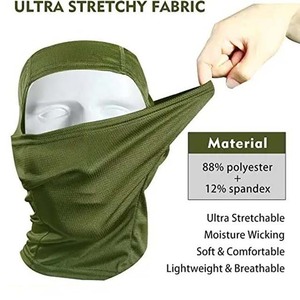 Balaclava de taille universelle vert olive, couvrant tout le visage, respirant, imperméable, pour l'extérieur, unisexe, adulte, en spandex et polyester - Product Image 5