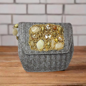 กระเป๋าสะพายประดับลูกปัดหินหรูหรากระเป๋าคลัทช์ทำมือสำหรับผู้หญิงกระเป๋างานราตรีสุดหรูสำหรับผู้ซื้ออินเดีย - Product Image 1