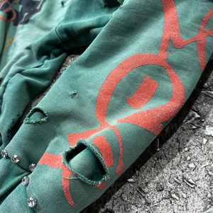 Sudadera con capucha personalizada para hombre de algodón con estampado digital de felpa francesa con cremallera para hombre con pedrería recortada para hombre con capucha elegante 2025 - Product Image 4