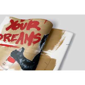 Impression sur toile en verre trempé de graffitis de singe de Banksy, affiche roulée - Product Image 1