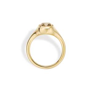 Bague Majestic Old Mine Cushion Champagne 3,22 carats, diamant de laboratoire fantaisie brun clair VS1, en or jaune 14 carats, pour usage quotidien, cadeau - Product Image 2