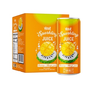 VINUT-caja de 4 latas de VINUT sursop, Mango, zumo, agua espumosa, Etiqueta Privada - Product Image 1