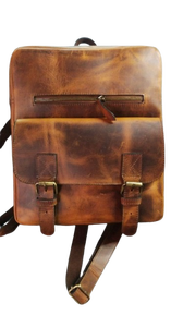 Mochila de Cuero Crunch DIVINE INTERNATIONAL con Asa Resistente y Cierre de Cremallera, Hecha a Mano con Cuero Genuino - Product Image 3