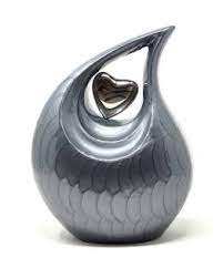 Urna de gota de lágrima de aluminio 2022, corazón plateado de estilo liso, gran oferta - Product Image 5