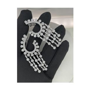 Pendientes de diamantes naturales de diseñador, oro amarillo de 14 quilates, moderno, de moda, de alta calidad, de alta calidad, para ocasiones de aniversario - Product Image 1