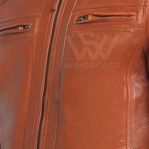 Veste d'hiver de haute qualité avec logo personnalisé pour hommes, vêtements de mode avec col montant et logo avant, veste en cuir - Product Image 6