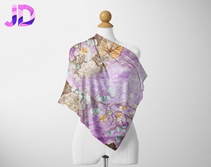 New Arrival Customized Design Chiffon Material 100% Polyester Woven Digital Printed Floral Foil Satin <strong>Silk</strong> Printing <strong>Fabric</strong> - Product Image 1