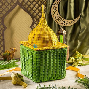 Nuevo artículo Mezquita Cesta de ratán Mezquita Cúpula Personajes Mezquita Cúpula Ratán Eid Cestas de ratán hechas a mano en Vietnam - Product Image 3