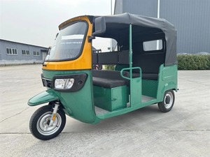 รถสามล้อไฟฟ้าสำหรับผู้โดยสาร 48V 501-800W ตัวถังปิด 4 ที่นั่ง โครงเหล็กสีแดง - Product Image 6