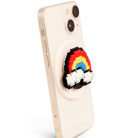 [ZipperPop] Support de téléphone flexible en PVC 3D pixelisé avec poignée pour (8 styles, 16 variantes)