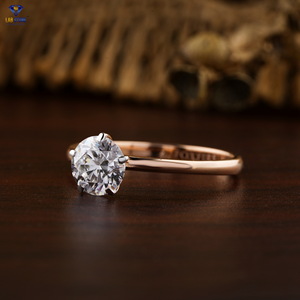 แหวนเพชรกลมใสตัดสวยงาม1.00 TDW 18K ปักหมุดสีโรสโกลด์ cvd/hpht หินห้องแล็บเพชร - Product Image 2