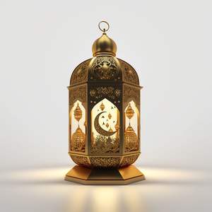 Lanterne métallique décorative artisanale Ramadan Kareem, forme personnalisée, décoration d'intérieur pour les nuits du Ramadan, célébrations de l'Aïd, sainte - Product Image 1