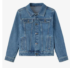 Chaqueta Vaquera Unisex de Manga Larga con Cuello Camisero, Estilo Formal de Primavera, Bordada, 100% Algodón, con Bolsillos - Product Image 1