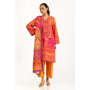 IUSTKSD-1197สูทพิมพ์ลายโบฮีเมียนสีกากี3ชิ้นเสื้อแขนสามส่วนไม่มีปกสำหรับฤดูใบไม้ผลิ/ฤดูร้อนจำนวน2ชิ้น - Product Image 3