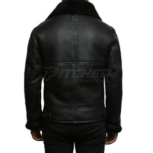 Veste en peau de mouton décontractée personnalisée, fermeture éclair, doublure en laine de haute qualité, écologique, coupe-vent, légère pour l'hiver - Product Image 3