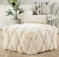 Pouf carré en coton doux tufté, fait main, abstrait, blanc berbère, pour salon, canapé, animal de compagnie, décoratif, style glamour