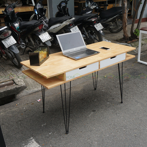 PINLEG BD68038 140x60cm <b>Computer</b> <b>Desk</b> with Iron Legs & Drawers 60cm Wide <b>Desk</b> with Storage Drawers - Product Image 5