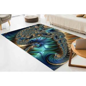 Abstract Fractal <b>Rug</b>: Modern Art Pattern, Machine Washable, Printed <b>Rug</b>,<b>Chenille</b> <b>Rug</b> - Product Image 4