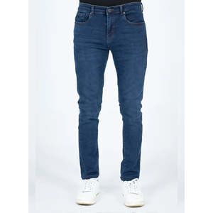 Jeans à carreaux de haute qualité pour hommes coupe régulière couleur personnalisée multi-poches droite légère meilleure qualité jeans pour hommes de couleur bleu foncé - Product Image 4