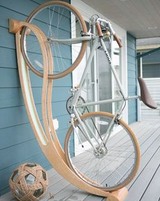 Soporte vertical de madera para bicicletas y estante de almacenamiento (interior) - Product Image 6