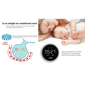 Sıcak satış NDIR CO2 dedektörü hava kalitesi monitör saat çalar saat masaüstü gaz analizörü CO2 metre karbon dioksit dedektörü - Product Image 5