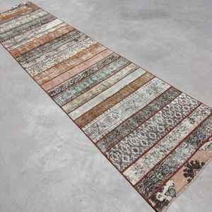 Tapis turc 2,9 x 12,4 pieds, tapis vintage, tapis en laine à pois orange - Product Image 3