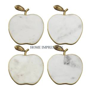 Kitchen Table Decor Coasters Mats Apple Designing White <b>Marble</b> <b>Large</b> Deinks Cup and Mugs Coaster for Office Dining Wedding Party - Product Image 2
