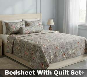 Housse de couette et taies d'oreiller en coton biologique 100% imprimé floral, écologique, taille king, designs personnalisés, literie pour la maison, chambre à coucher - Product Image 2