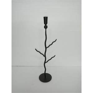 Porte-bougie en fer noir rustique en gros, pour bougie pilier ou conique |   Petit bâton de toilette portable avec poignée |   Support de bougie en métal durable - Product Image 2